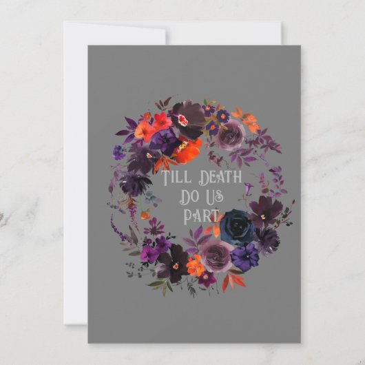 Skelet Paar Gothic Halloween Save The Date (Achterkant)