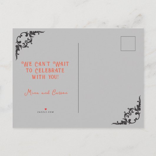  Skelet Paar Gothic Save the Date Aankondigingskaart (Achterkant)