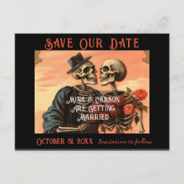  Skelet Paar Gothic Save the Date Aankondigingskaart
