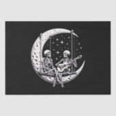 Skelet Paar Maan Gitaar Tissuepapier (Voorkant)