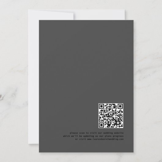 Skelet Paar QR Code Gotische Bruiloft Save The Date (Achterkant)