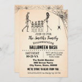 Skelet Paar w 4 kinder Housewarming Halloween Kaart (Voorkant / Achterkant)