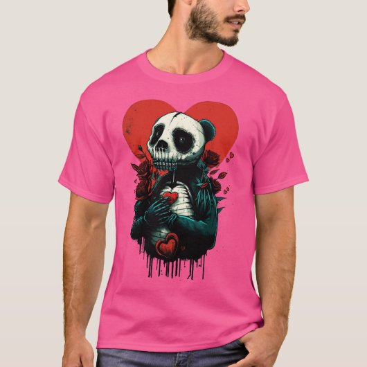 Skelet Panda Liefde T-shirt (Voorkant)
