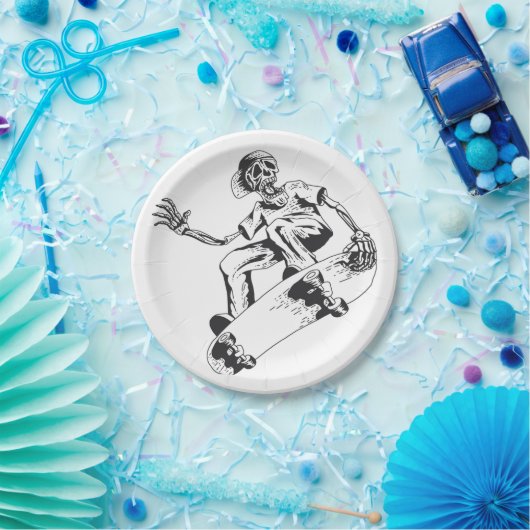 skelet papieren bordje (Feest)