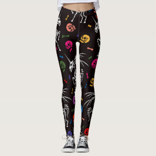 Skelet Pegasus: kleurrijk schedelpatroon. Leggings
