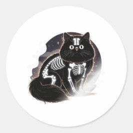 Skelet Perzisch - Halloween Skelet Perzische kat Ronde Sticker
