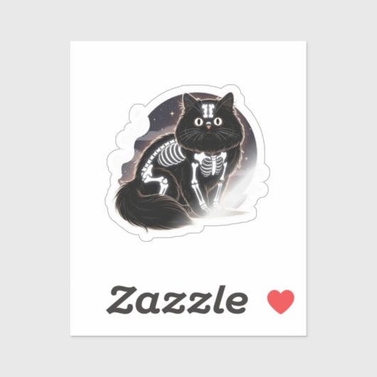Skelet Perzisch - Halloween Skelet Perzische kat Sticker (Vel)