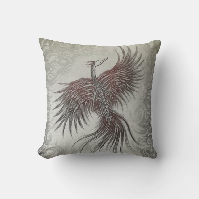 Skelet Phoenix Pillow Kussen (Voorkant)