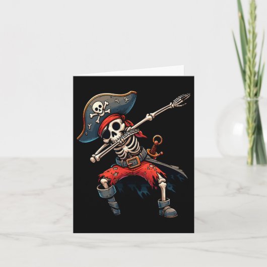 Skelet Piraat Kinderen Kaart (Voorkant)