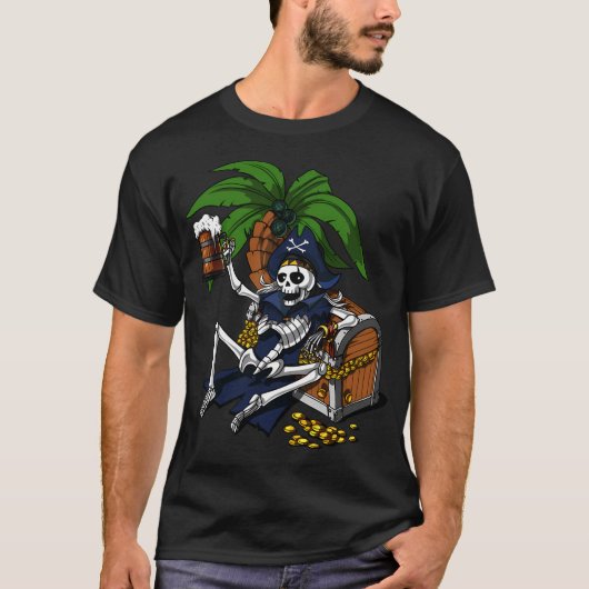 Skelet Piraat Partij T-shirt (Voorkant)