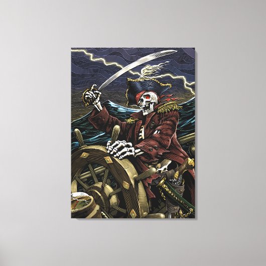 Skelet Pirate Canvas Afdruk (Voorkant)
