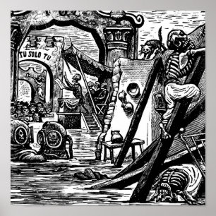 Skelet Piraten circa 1951 Poster