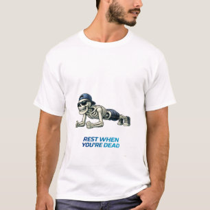 Skelet Plank Oefening Grappig Fitness Design T-shirt