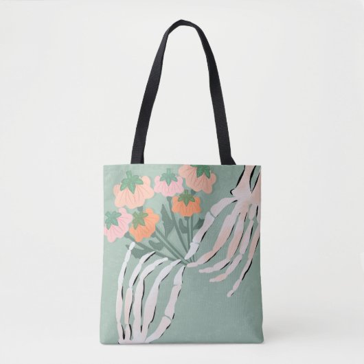 Skelet Pompoen Boeket Halloween Tote Bag (Voorkant)