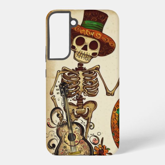  Skelet/Pompoen Dag van de Doden Samsung Galaxy Hoesje (Achterkant)