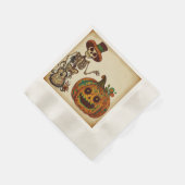  Skelet/Pompoen Dag van de Doden Servet (Hoek)