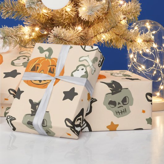 Skelet Pompoen Feest Cadeaupapier (Feestdagen)