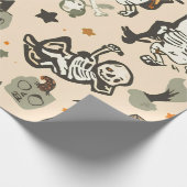 Skelet Pompoen Feest Cadeaupapier (Hoek)