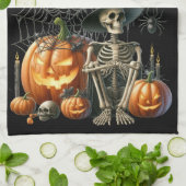 Skelet Pompoenen Halloween Keukenhanddoeken (Gevouwen)