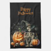 Skelet Pompoenen Halloween Keukenhanddoeken (Verticaal)