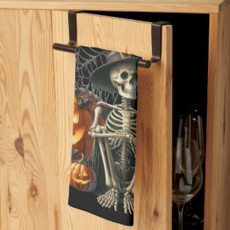 Skelet Pompoenen Halloween Keukenhanddoeken
