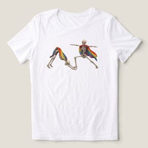 Skelet Pride Yoga Comfort Kleuren T-shirt, Regenbo Tri-Blend Shirt