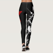 Skelet Punk Rock Custom Text Street Art Leggings (Achterkant)