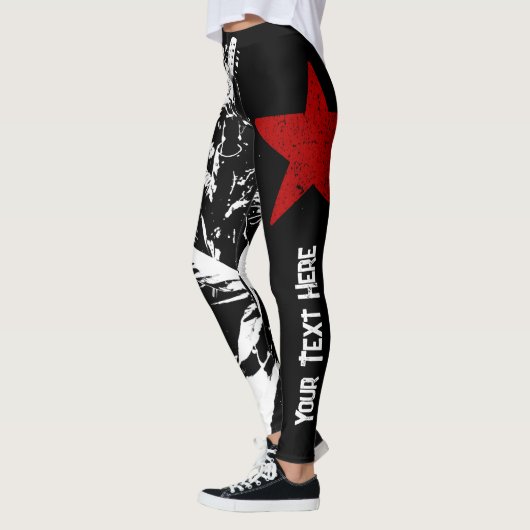 Skelet Punk Rock Custom Text Street Art Leggings (Links)