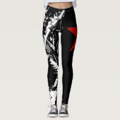 Skelet Punk Rock Custom Text Street Art Leggings (Voorkant)
