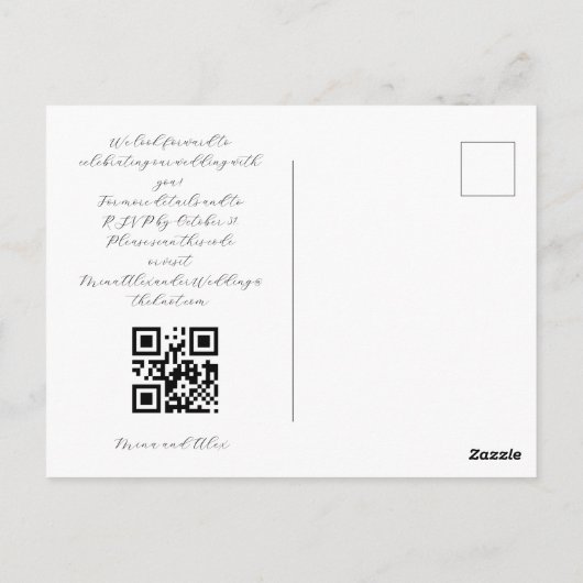 Skelet QRC Bruiloft Uitnodiging (Achterkant)