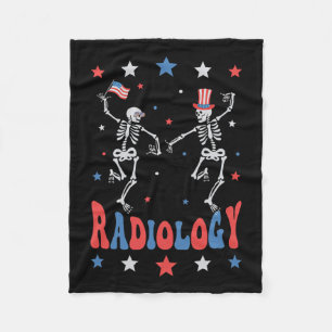Skelet Radiologie Röntgenfoto Tech Patriottisch 4  Fleece Deken