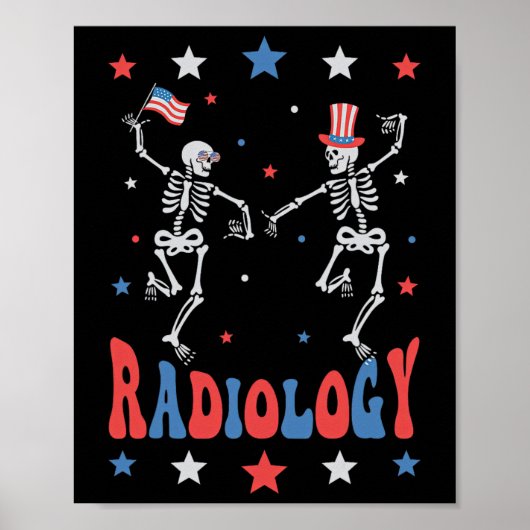 Skelet Radiologie Röntgenfoto Tech Patriottisch 4 Poster (Voorkant)