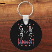 Skelet Radiologie Röntgenfoto Tech Patriottisch 4  Sleutelhanger (Voorkant)