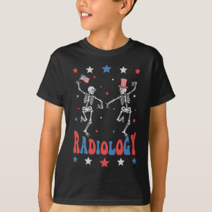 Skelet Radiologie Röntgenfoto Tech Patriottisch 4  T-shirt