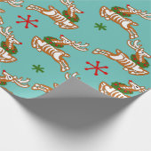 Skelet Rendier Gingerbread man Cadeaupapier (Hoek)