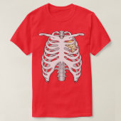Skelet Rib Cage Pizza Hart Halloween T-shirt (Design voorkant)