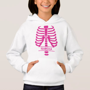 Skelet Ribben Heet Roze Glitter Monogram