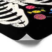 Skelet Ribbenkast Candy Hart Grappige Xray Hallowe Poster (Hoek)