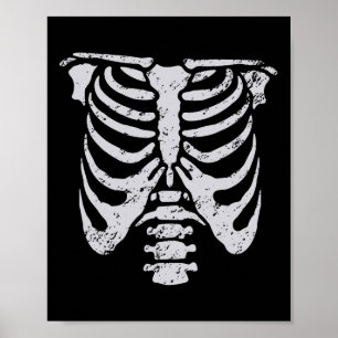 Skelet Ribbenkast Eenvoudige Halloween Kostuum Rib Poster