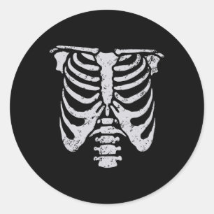 Skelet Ribbenkast Eenvoudige Halloween Kostuum Rib Ronde Sticker