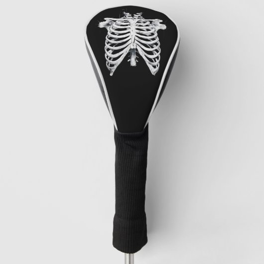 Skelet Ribbenkast Halloween Kostuum Golfheadcover (Voorkant)