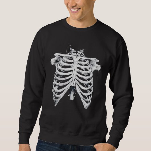 Skelet Ribbenkast Halloween Kostuum Trui (Voorkant)