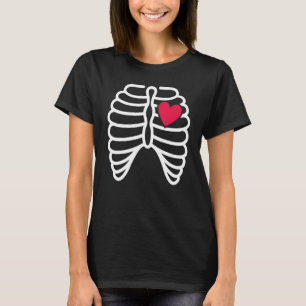 Skelet Ribbenkast Hart Röntgenfoto Volwassenen Kin T-shirt