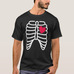 Skelet Ribbenkast Hart Röntgenfoto Volwassenen Kin T-shirt