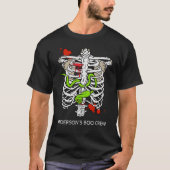 Skelet Ribcage en Snake Gothic Halloween Bloody T-shirt (Voorkant)