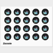 Skelet Riding Shark Funny - Crazy Halloween Gift Ronde Sticker (Vel)