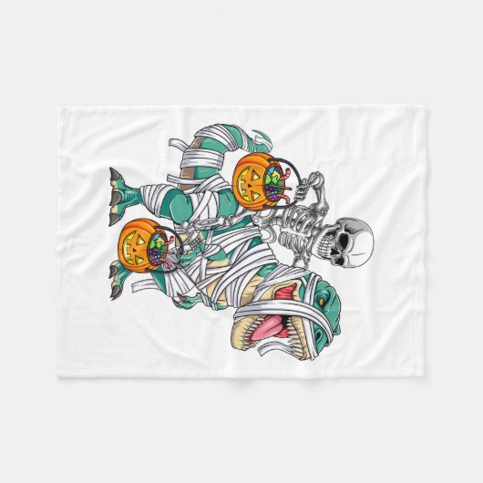 Skelet Rijden Dinosaurus T Rex Fun Kinder Jongens  Fleece Deken (Voorkant (Horizontaal))