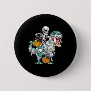 Skelet Rijden Dinosaurus T Rex Fun Kinder Jongens Ronde Button 5,7 Cm