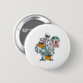Skelet Rijden Dinosaurus T Rex Fun Kinder Jongens Ronde Button 5,7 Cm (Voorkant /achterkant)