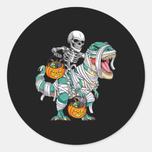 Skelet Rijden Dinosaurus T Rex Fun Kinder Jongens  Ronde Sticker